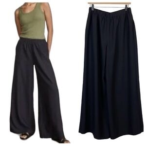 Elizabeth & James Black Wide Leg Pants Pull On Medium Pockets